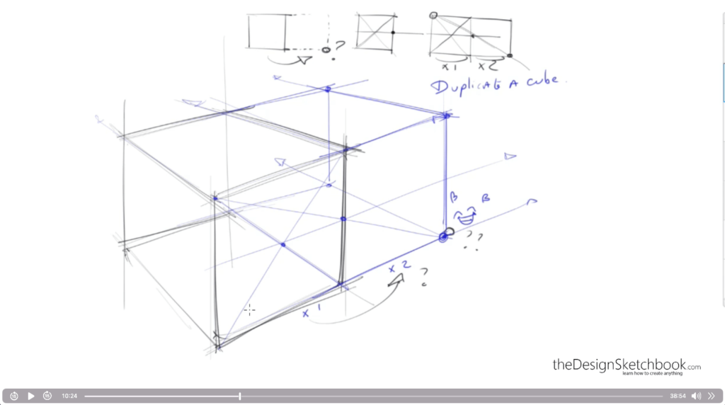 10:24 How to duplicate a cube in perspective