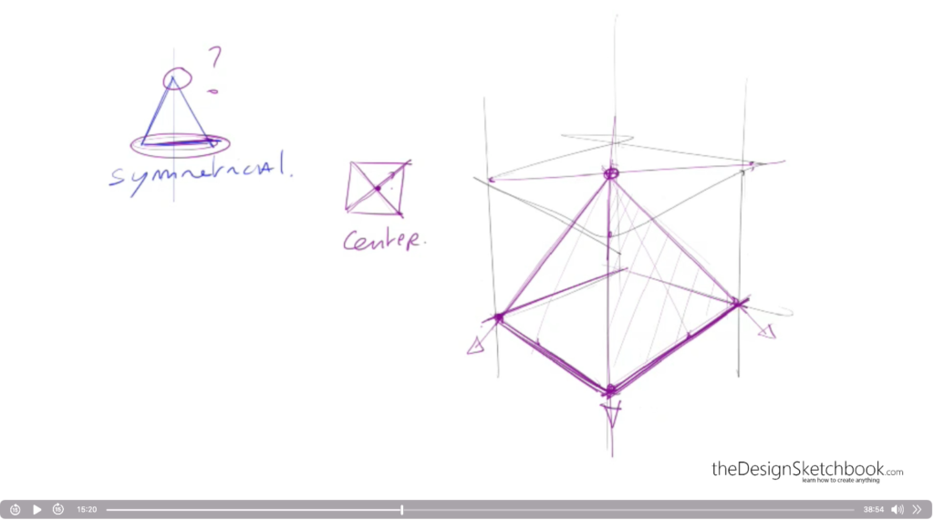15:20 Use a cube to draw a pyramid