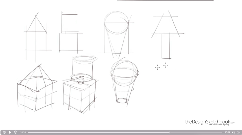 28:26 Assemble basic shapes to create advanced 3d forms