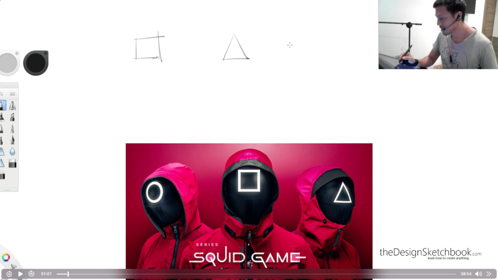 01:01 The 3 Basic shapes (like Squid Game)