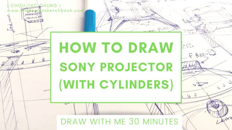 how to draw a projector with cylinder - sony design 30mn
