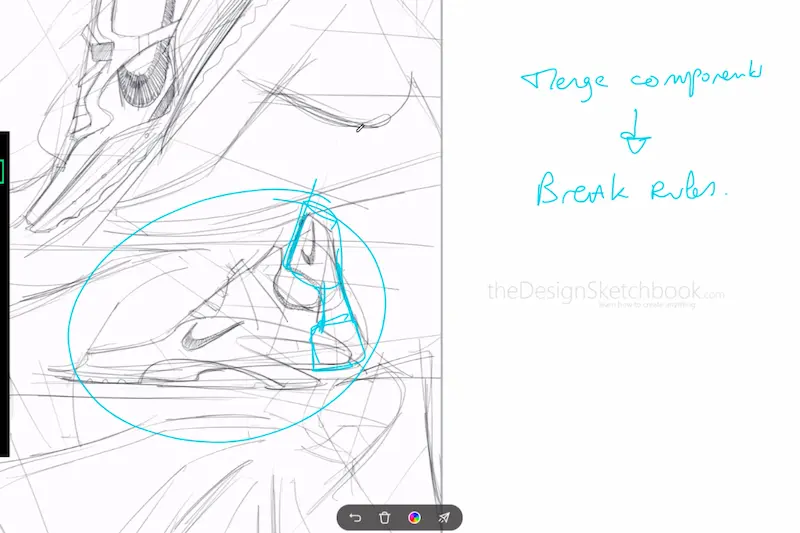 Feel free to break the rules and explore merging components of the shoe