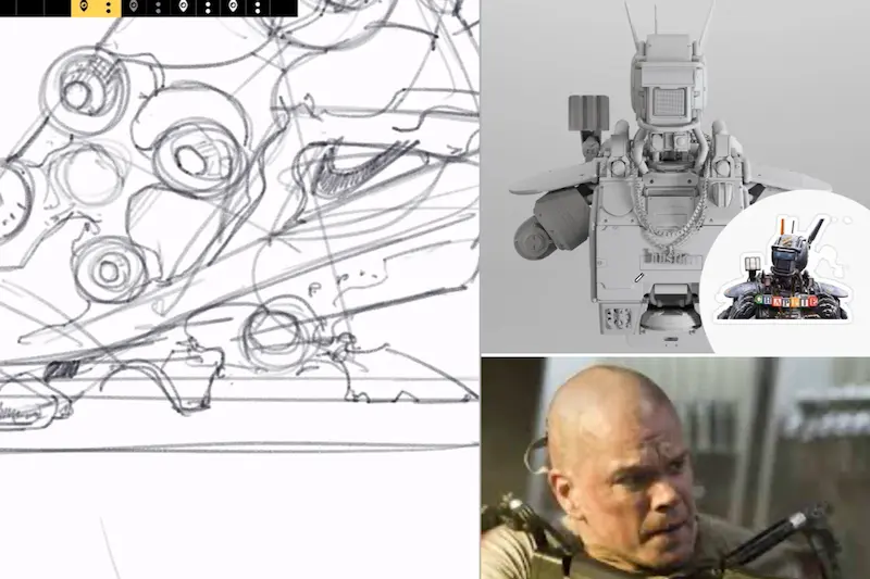 Took crazy robotic form and function inspiration from the movie Chappy
