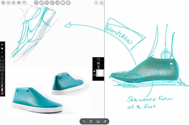 Use the foot templates to draw the sneaker design