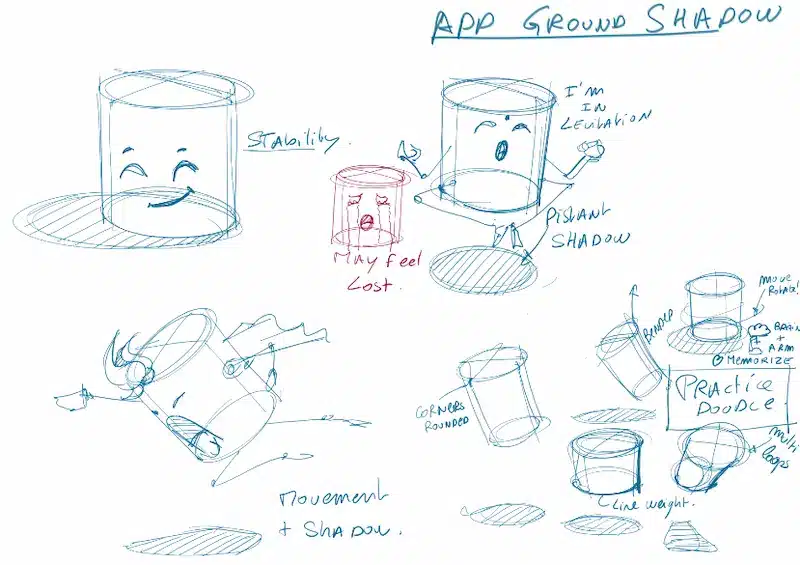 D Draw ground shadow of product design