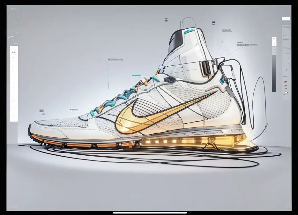 Rendering my NIKE shoe handsketch on leonardo ai