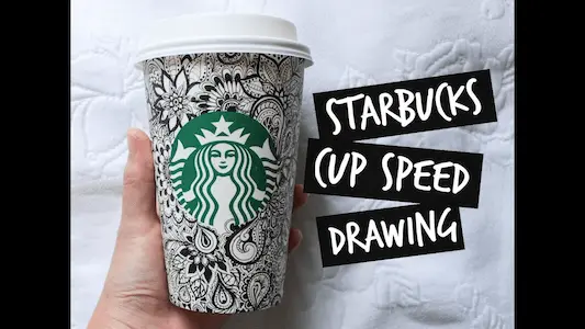 Illustrate a Starbucks coffee cup
