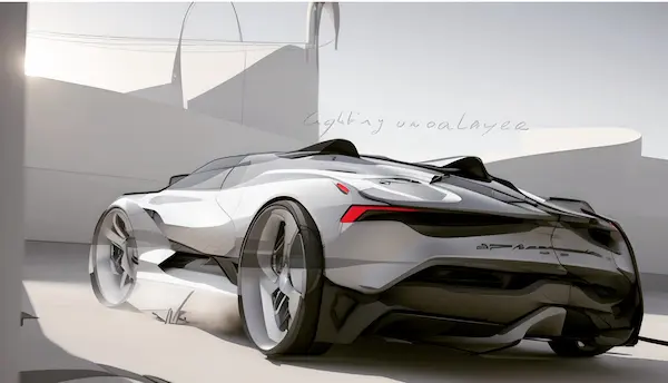 Sketch of a futuristic car - Transport design