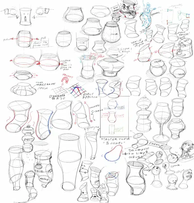 Draw abstract forms and turn them into product design