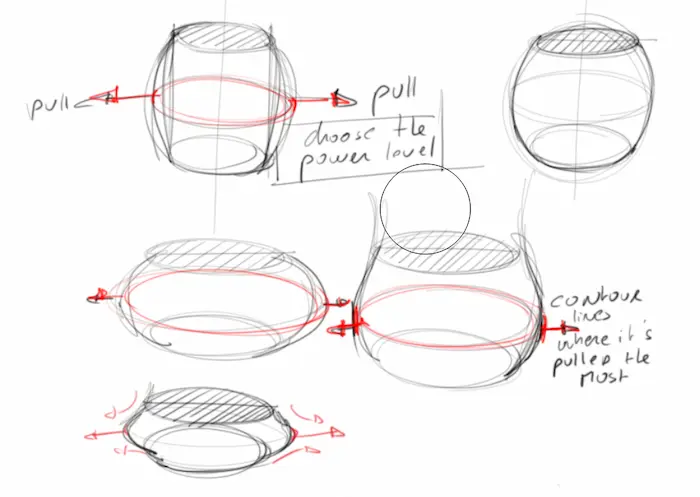 Draw stretched cylinder with contour line