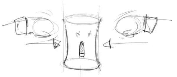 Drawing a cylinder squeezed on the side