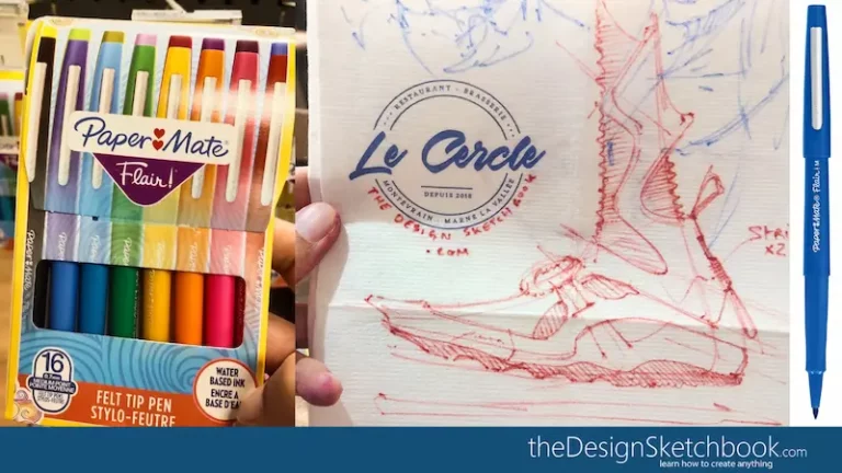 Draw with Papermate Flair M - Sneaker on restaurant serviette