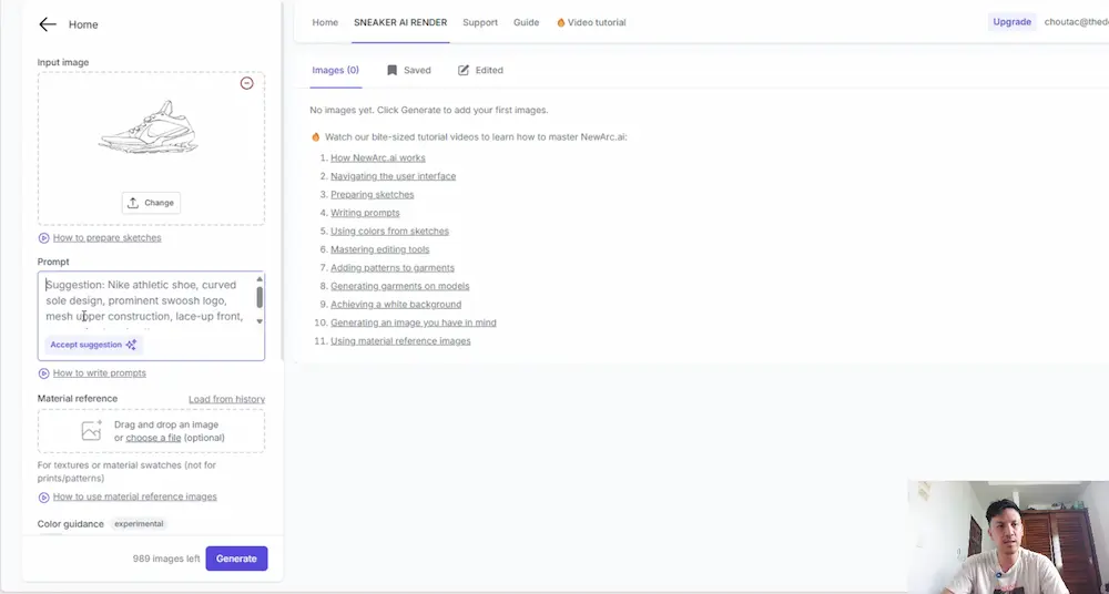 Newarc.ai interface. Light and efficient.