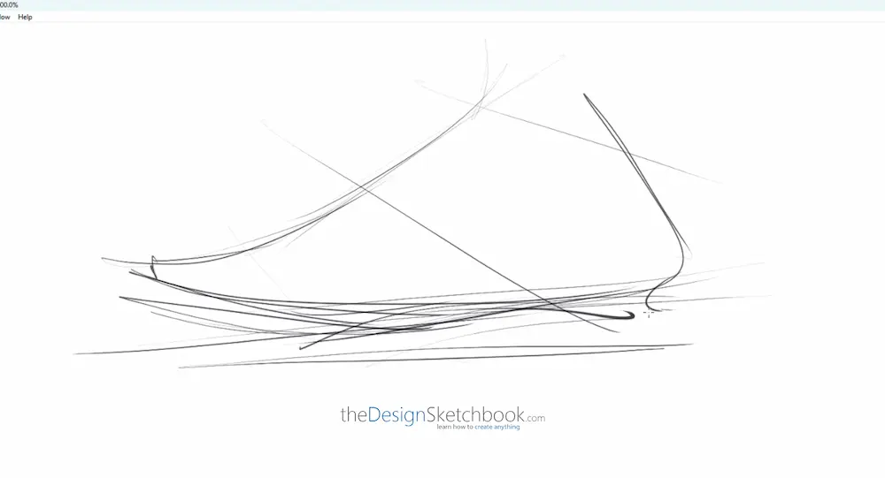 Drawing the shoe last to get the right proportion and shape