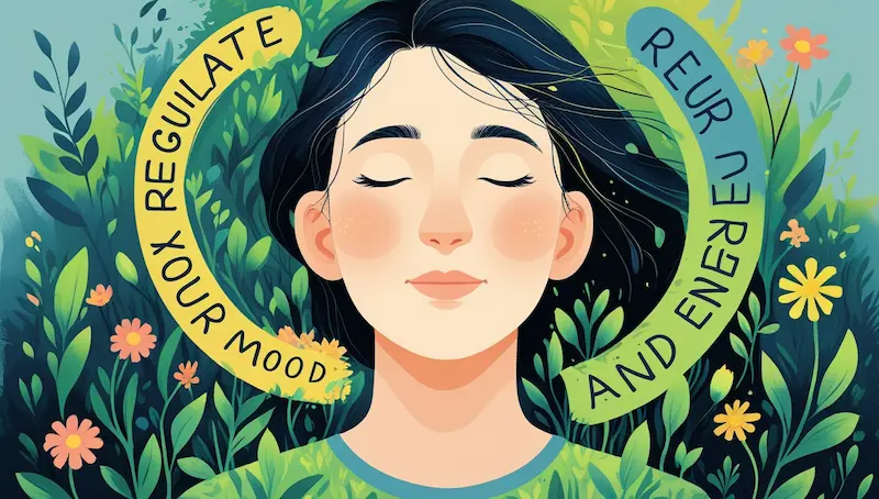 A woman regulating her mood and energy to be more creative