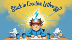 Young man feeling lethargic looking for new ideas for his art and design projects