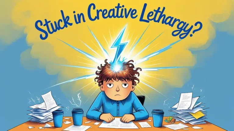 Young man feeling lethargic looking for new ideas for his art and design projects