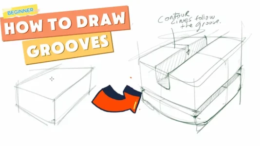 How to Draw Realistic Grooves in Product Design Sketches Step-by-Step for Beginners