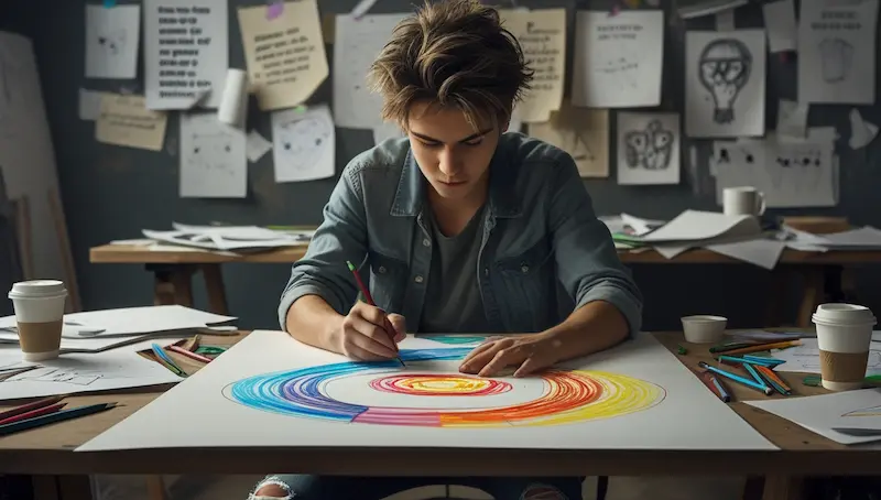 A student designer entering the flow state
