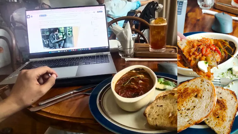 Writing to you from A LA MAIN Cafe Restaurant in Saigon