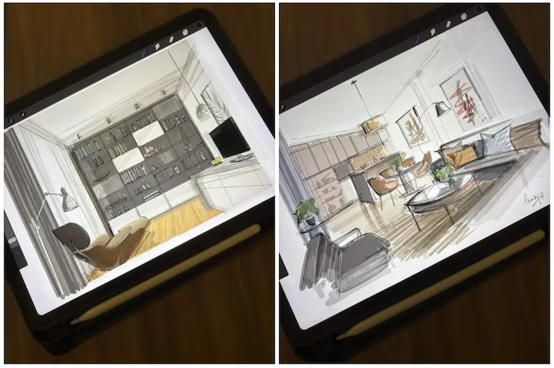Sketches in the Procreate app