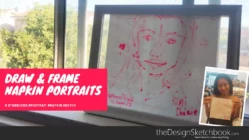 Drawing Napkin with color Marker - Macherie Starbucks Barnes and Noble Los Angeles