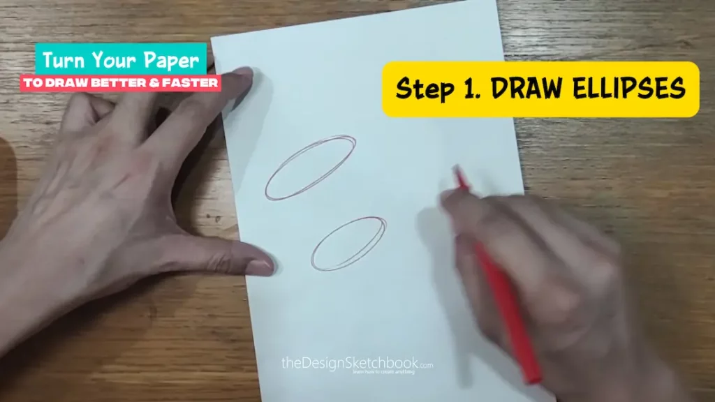 Step 1 Start drawing smooth ellipses 
