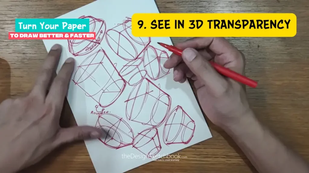 Step 9 See the cylinder 3D forms in transparency