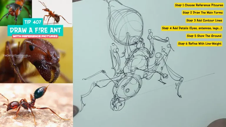 TIP 407 How to Draw a Fire Ant with Reference Pictures: Step-by-Step Tutorial