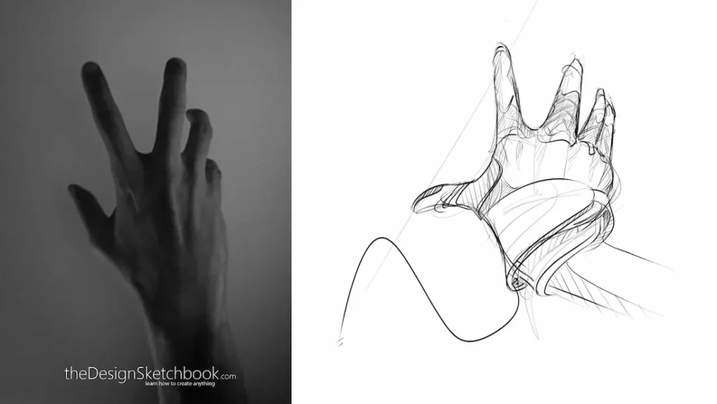 I don't try to copy exactly what I see, but to understand how a hand works understanding the bones joints.