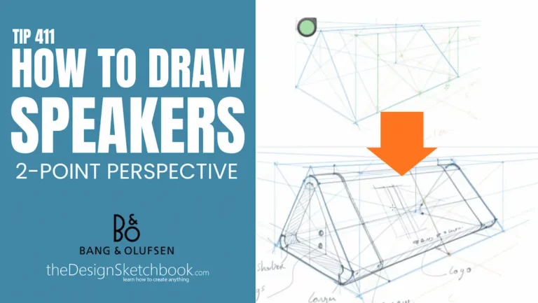 TIP 411 How to Draw a Speaker Step-by-Step Using 2-Point Perspective for Beginners